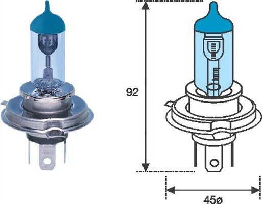 Ampoule, projecteur longue portée